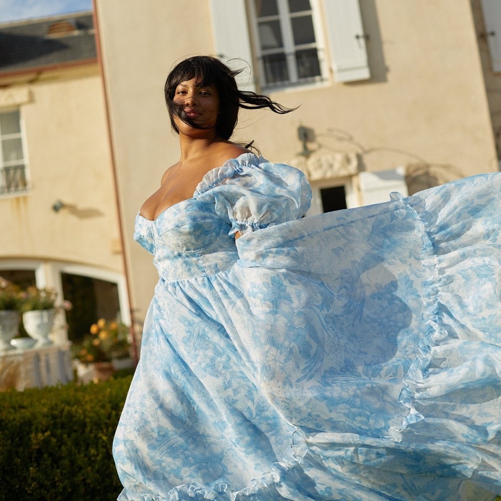 Selkie Baby Blue Toile Ritz Dress